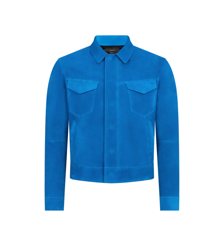 CASHMERE SUEDE WESTERN JACKET BLUE RIBBON online